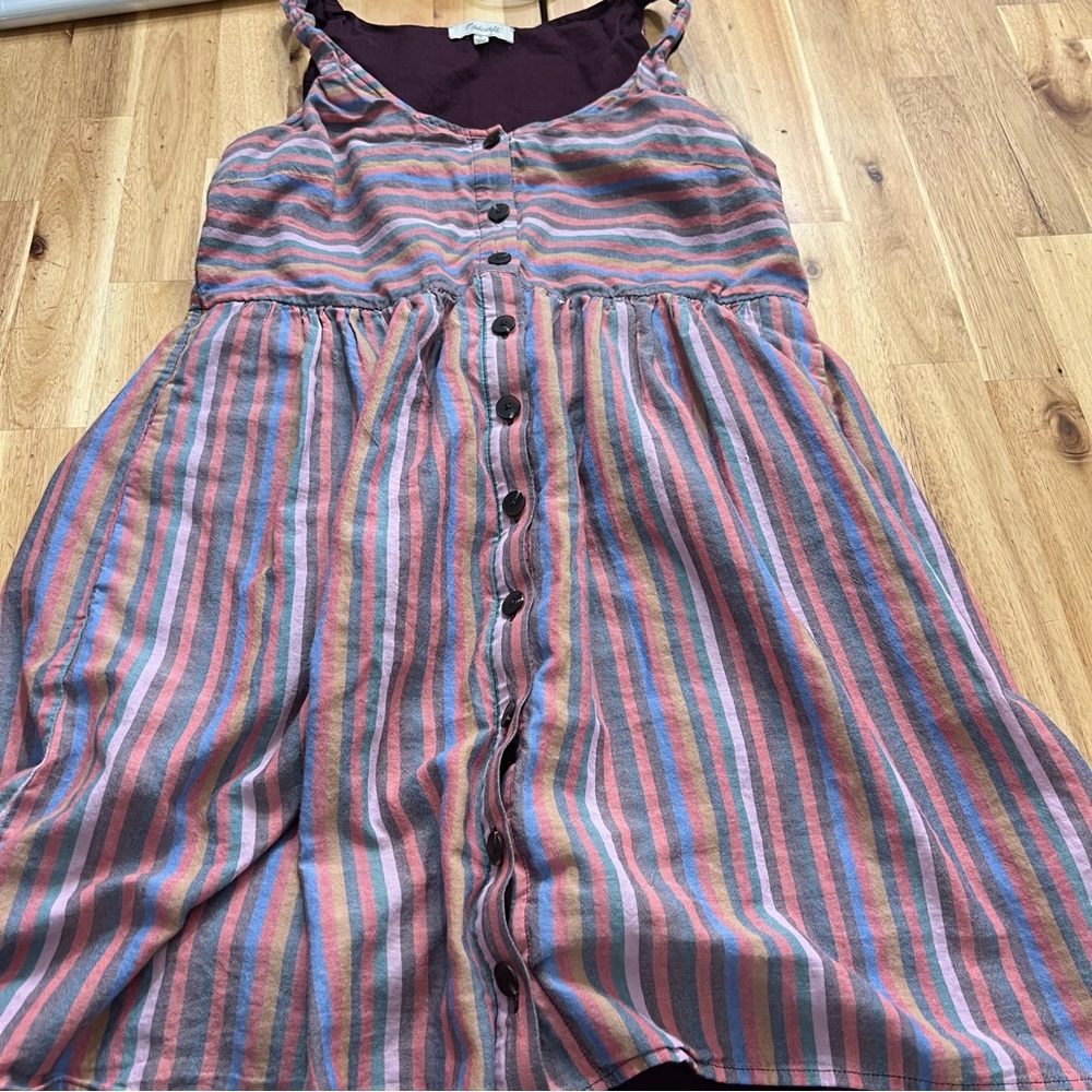 Madewell Striped Button-Front Sleeveless Dress Women’s Small